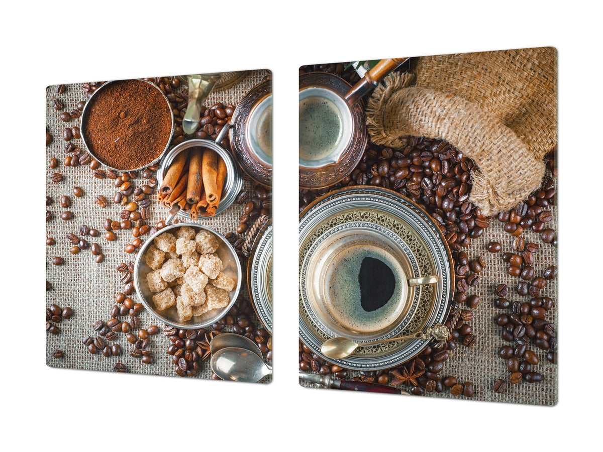 Worktop saver and Pastry Board – Glass Kitchen Board- Coffee series DD07 Coffee 9