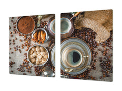 Worktop saver and Pastry Board – Glass Kitchen Board- Coffee series DD07 Coffee 9