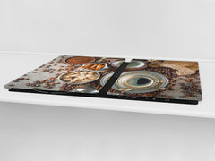 Worktop saver and Pastry Board – Glass Kitchen Board- Coffee series DD07 Coffee 9