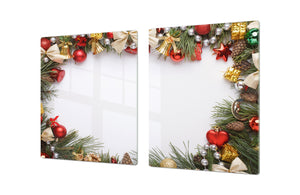 Riesig Schneidbrett aus Hartglas und schützende Arbeitsoberfläche; DD30 Weihnachtsserie: Weihnachtsdekoration
