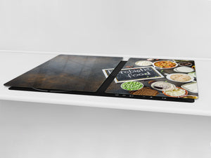BIG KITCHEN BOARD & Induction Cooktop Cover – Glass Pastry Board - Food series DD16 Healthy food 2