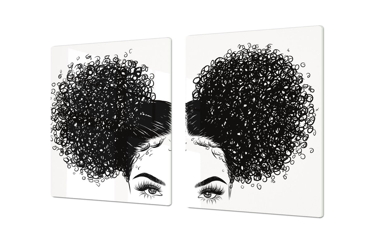 HUGE TEMPERED GLASS COOKTOP COVER - Egyptian Series DD15 Double buns