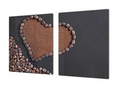 Worktop saver and Pastry Board – Glass Kitchen Board- Coffee series DD07 Heart from coffee