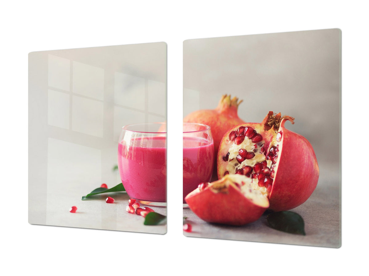 LARGE CUTTING BOARD and Cooktop Cover – Worktop saver;  Drinks  Series  DD11 Pomegranate cocktail