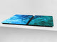 UNIQUE Tempered GLASS Kitchen Board – Abstract Series DD14 Blue paint