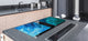 UNIQUE Tempered GLASS Kitchen Board – Abstract Series DD14 Blue paint