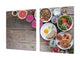 Enorm Küchenbrett aus Hartglas und Induktionskochplattenabdeckung; Food series DD16: Colorful breakfast