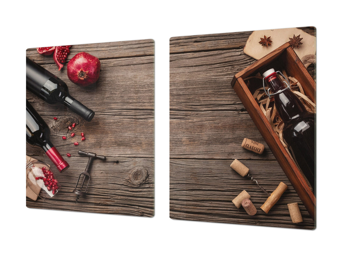 BIG KITCHEN PROTECTION BOARD or Induction Cooktop Cover - Wine Series DD04 Bottles of wine 4