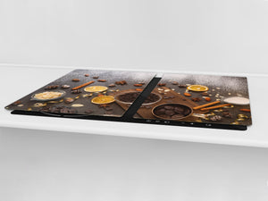 Tempered GLASS Cutting Board - Glass Kitchen Board; Cakes and Sweets Serie DD13 Sweets 2