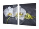 GIGANTE Copri-piano cottura a induzione – ENORME tagliere; Serie di fiori DD06B: Orchidea bianca 3