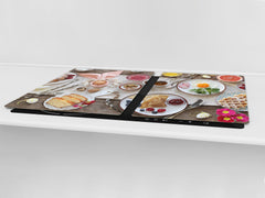 BIG KITCHEN BOARD & Induction Cooktop Cover – Glass Pastry Board - Food series DD16 Breakfast 7