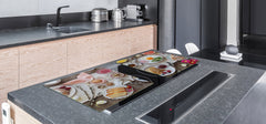 BIG KITCHEN BOARD & Induction Cooktop Cover – Glass Pastry Board - Food series DD16 Breakfast 7