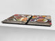 BIG KITCHEN BOARD & Induction Cooktop Cover – Glass Pastry Board - Food series DD16 Breakfast 6