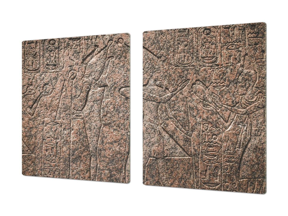 HUGE TEMPERED GLASS COOKTOP COVER - Egyptian Series DD15 Hieroglyphs 3