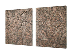HUGE TEMPERED GLASS COOKTOP COVER - Egyptian Series DD15 Hieroglyphs 3