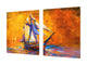 TRES GRAND Verre anti-rayures et antichocs; Série d'images DD05B: Navire en mer 2