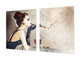 Riesig Kochplattenabdeckung Stove Cover und Schneideplatten; Series of Images DD05B: Woman with a cigarette