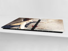 Impact & Shatter Resistant Worktop saver- Image Series DD05B Woman with a cigarette