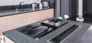 GIGANTIC CUTTING BOARD and Cooktop Cover- Image Series DD05A Winter landscape