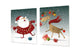 Riesig Schneidbrett aus Hartglas und schützende Arbeitsoberfläche; DD30 Weihnachtsserie: Weihnachtsmann mit Rudolf