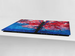 Induction Cooktop Cover – Glass Cutting Board- Flower series DD06B Autumnal tree