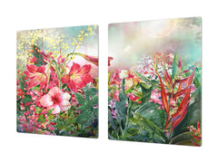 Induction Cooktop Cover – Glass Cutting Board- Flower series DD06B Flowers 7