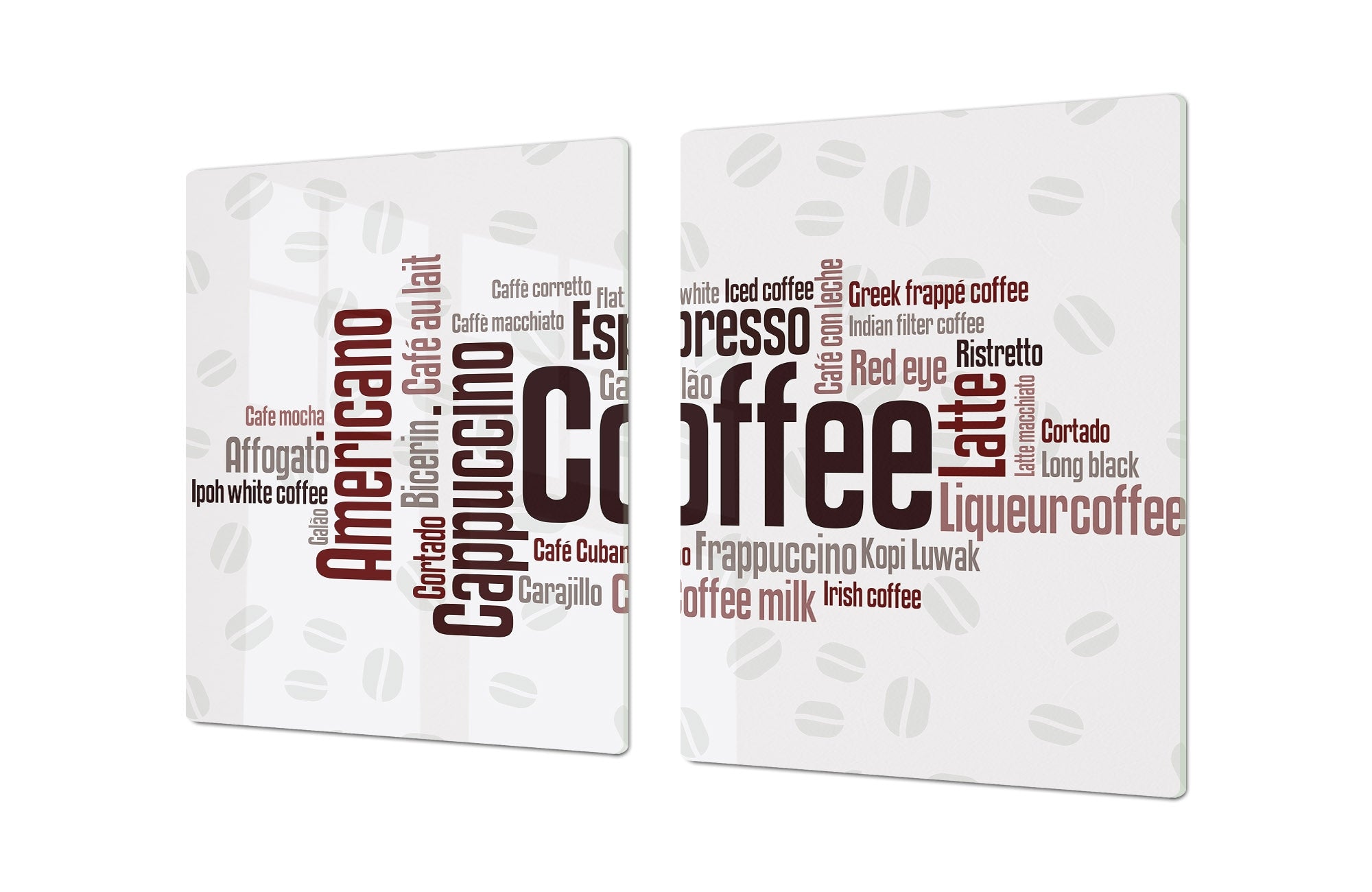 GIGANTIC CUTTING BOARD and Cooktop Cover - Expressions Series DD17 Wordcloud of coffee