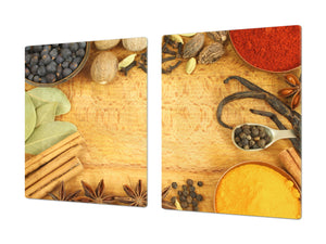 Sehr groß Küchenbrett aus Hartglas und Kochplattenabdeckung; A spice series DD03A: Spices 2