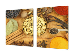 Sehr groß Küchenbrett aus Hartglas und Kochplattenabdeckung; A spice series DD03A: Spices 4