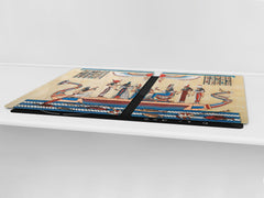 HUGE TEMPERED GLASS COOKTOP COVER - Egyptian Series DD15 Egyptian figures 2