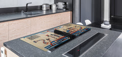 HUGE TEMPERED GLASS COOKTOP COVER - Egyptian Series DD15 Egyptian figures 2