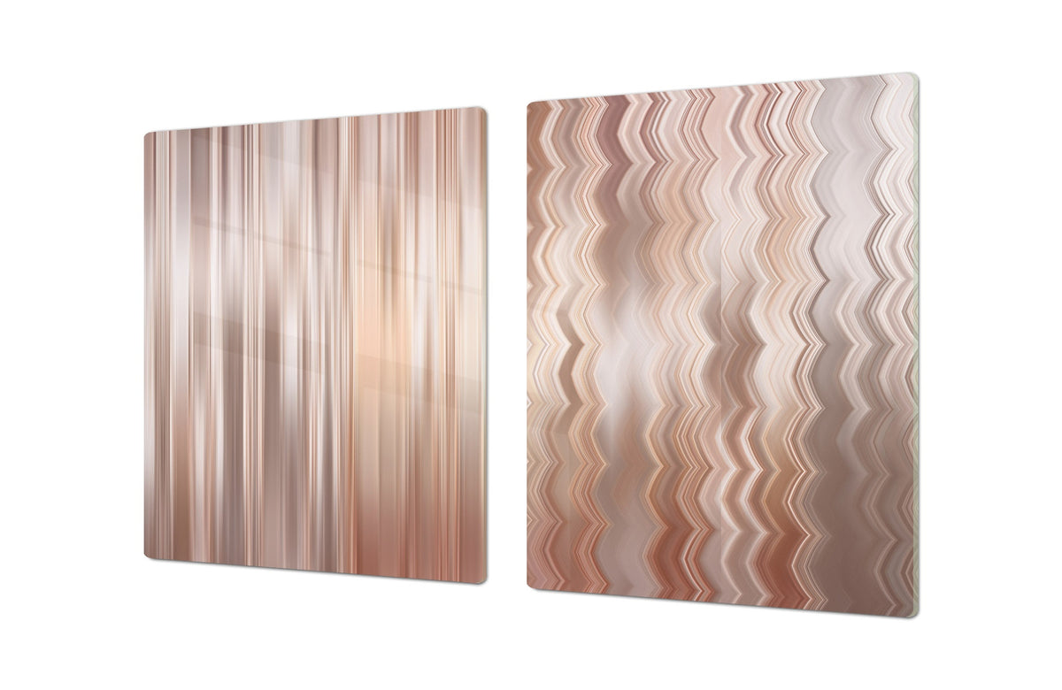 UNIQUE Tempered GLASS Kitchen Board – Impact & Scratch Resistant Cooktop cover – SINGLE: 80 x 52 cm; DOUBLE: 40 x 52 cm; DD39 Colourful Variety Series: Set of abstract backgrounds