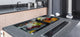 Enorm Küchenbrett aus Hartglas und Induktionskochplattenabdeckung; Fruit and Vegetables series DD02: Fruit in water