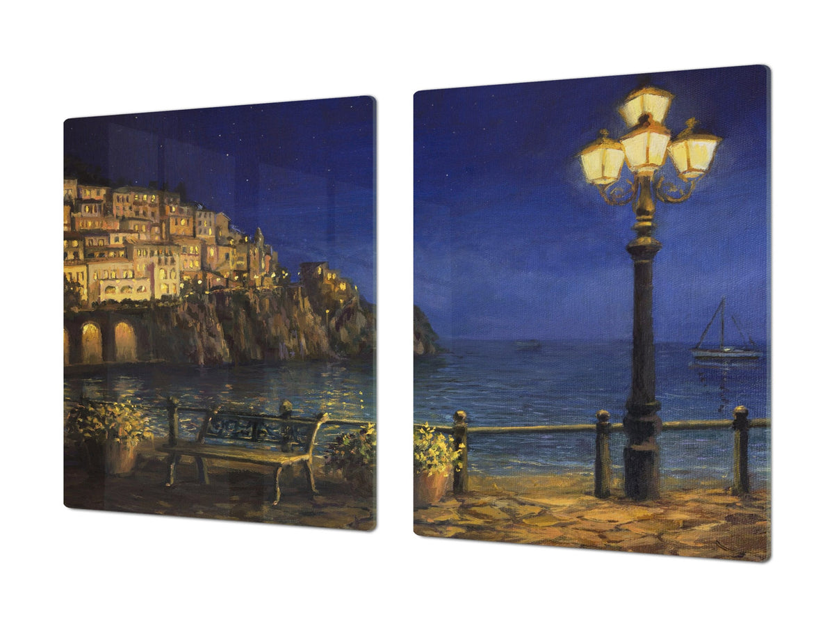 GIGANTIC CUTTING BOARD and Cooktop Cover- Image Series DD05A Evening in the bay