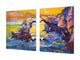 Groß Küchenbrett aus Hartglas und Kochplattenabdeckung; Nature series DD08: Azure Window