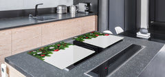 HUGE TEMPERED GLASS COOKTOP COVER - DD30 Christmas Series: Christmas garland