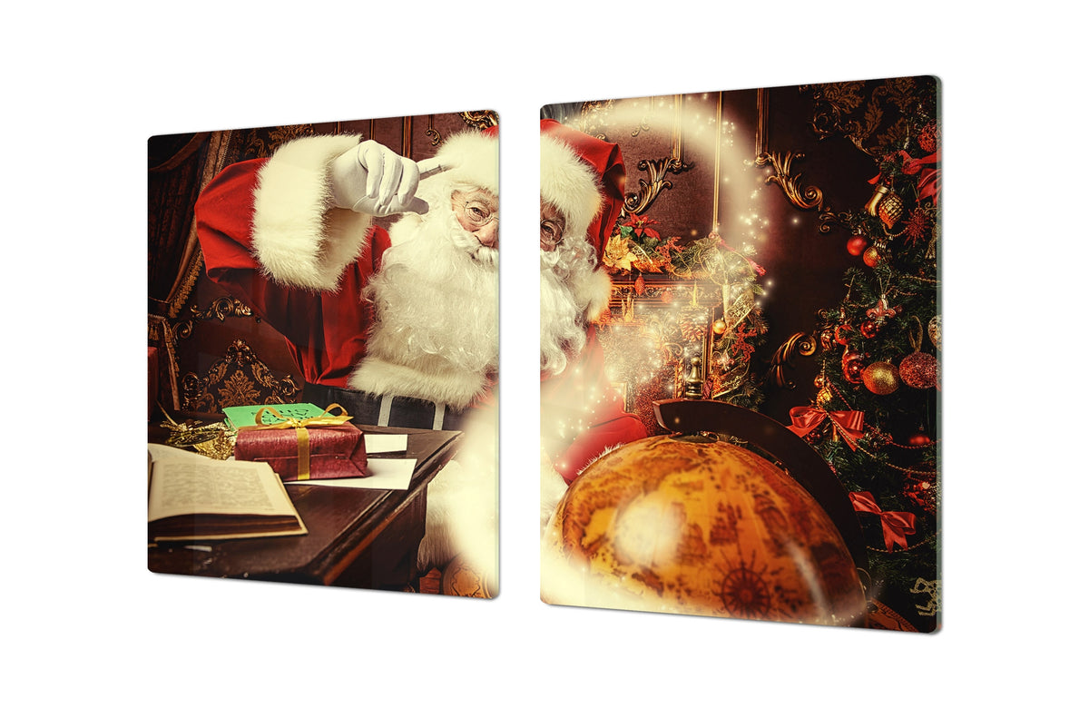 HUGE TEMPERED GLASS COOKTOP COVER - DD30 Christmas Series: Santa spells