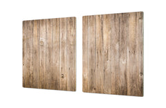 ENORMOUS  Tempered GLASS Chopping Board - Induction Cooktop Cover DD36 Textures and tiles 2 Series: Vintage wood panel