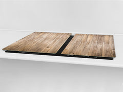 ENORMOUS  Tempered GLASS Chopping Board - Induction Cooktop Cover DD36 Textures and tiles 2 Series: Vintage wood panel