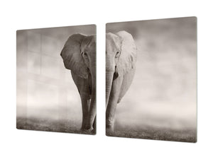 Riesig Schneidbrett aus Hartglas und schützende Arbeitsoberfläche; Animals series DD01: Elephant 1