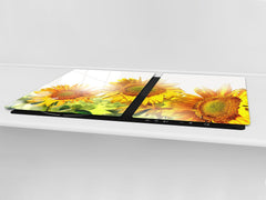 ENORMOUS  Tempered GLASS Chopping Board - Flower series DD06A Sunflower 1