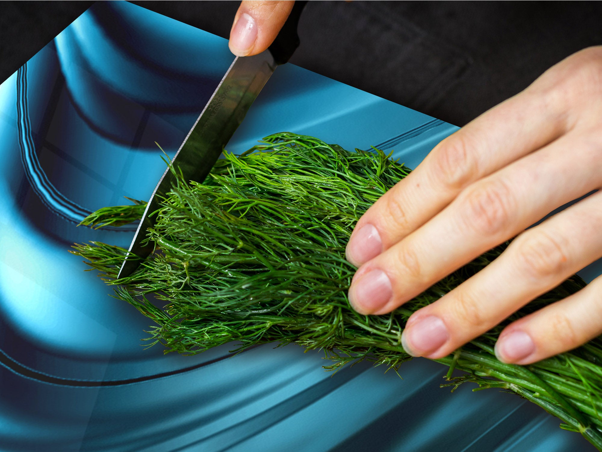 UNIQUE Tempered GLASS Kitchen Board – Impact & Scratch Resistant Cooktop cover – SINGLE: 80 x 52 cm; DOUBLE: 40 x 52 cm; DD39 Colourful Variety Series: Blue abstract composition