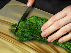 Gigantic Worktop saver and Pastry Board - Tempered GLASS Cutting Board - MEASURES: SINGLE: 80 x 52 cm; DOUBLE: 40 x 52 cm; DD38 Golden Waves Series: Gold satin background