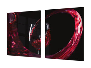 BIG KITCHEN PROTECTION BOARD or Induction Cooktop Cover - Wine Series DD04 Red wine 1