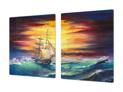 Impact & Shatter Resistant Worktop saver- Image Series DD05B Ship at sea