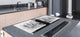 Groß Küchenbrett aus Hartglas und Induktionskochplattenabdeckung; City Series DD12: City graphics