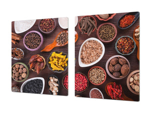 Sehr groß Küchenbrett aus Hartglas und Kochplattenabdeckung; A spice series DD03A: Spices 5