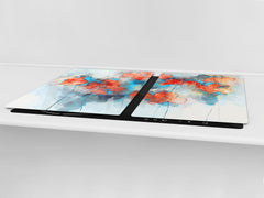 Induction Cooktop Cover – Glass Cutting Board- Flower series DD06B Poppies 6