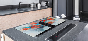 Induction Cooktop Cover – Glass Cutting Board- Flower series DD06B Poppies 6