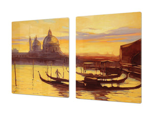 Riesig Kochplattenabdeckung Stove Cover und Schneideplatten; Series of Images DD05A: An evening in Venice